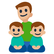 Emoji 👨🏼‍👦🏼‍👦🏼 Famiglia - Uomo, Bambino, Bambino: Carnagione Abbastanza Chiara su Facebook 3.0.