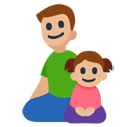 👨🏼‍👧🏼 Emoji Familie - Mann, Mädchen: mittelhelle Hautfarbe Facebook 3.0.