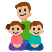 Emoji 👨🏼‍👧🏼‍👦🏼 Famiglia - Uomo, Bambina, Bambino: Carnagione Abbastanza Chiara su Facebook 3.0.