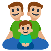 👨🏼‍👨🏼‍👦🏼 Emoji Familie - Mann, Mann, Junge: mittelhelle Hautfarbe Facebook 3.0.