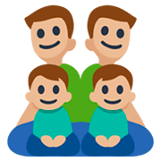 👨🏼‍👨🏼‍👦🏼‍👦🏼 Emoji Familie - Mann, Mann, Junge, Junge: mittelhelle Hautfarbe Facebook 3.0.