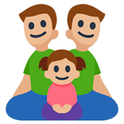 👨🏼‍👨🏼‍👧🏼 Emoji Familie - Mann, Mann, Mädchen: mittelhelle Hautfarbe Facebook 3.0.