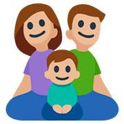 👨🏼‍👩🏼‍👦🏼 Emoji Familie - Mann, Frau, Junge: mittelhelle Hautfarbe Facebook 3.0.