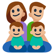 👨🏼‍👩🏼‍👦🏼‍👦🏼 Emoji Familia - Hombre, Mujer, Niño, Niño: Tono De Piel Claro Medio en Facebook 3.0.