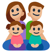👨🏼‍👩🏼‍👧🏼‍👦🏼 Emoji Familie - Mann, Frau, Mädchen, Junge: mittelhelle Hautfarbe Facebook 3.0.
