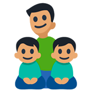 👨🏽‍👦🏽‍👦🏽 Emoji Familia - Hombre, Niño, Niño: Tono De Piel Medio en Facebook 3.0.