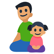 Emoji 👨🏽‍👧🏽 Famiglia - Uomo, Bambina: Carnagione Olivastra su Facebook 3.0.