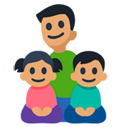 Emoji 👨🏽‍👧🏽‍👦🏽 Famiglia - Uomo, Bambina, Bambino: Carnagione Olivastra su Facebook 3.0.