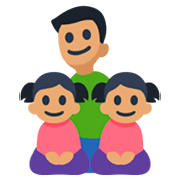 👨🏽‍👧🏽‍👧🏽 Emoji Família - Homem, Menina, Menina: Pele Morena na Facebook 3.0.
