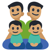 👨🏽‍👨🏽‍👦🏽‍👦🏽 Emoji Familia - Hombre, Hombre, Niño, Niño: Tono De Piel Medio en Facebook 3.0.