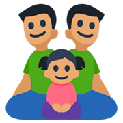 👨🏽‍👨🏽‍👧🏽 Emoji Família - Homem, Homem, Menina: Pele Morena na Facebook 3.0.