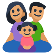👨🏽‍👩🏽‍👧🏽 Emoji Familie - Mann, Frau, Mädchen: mittlere Hautfarbe Facebook 3.0.