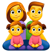 👨‍👩‍👧‍👧 Emoji Familie: Mann, Frau, Mädchen und Mädchen Facebook 3.0.