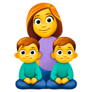 Emoji 👩‍👦‍👦 Famiglia: Donna, Bambino E Bambino su Facebook 3.0.