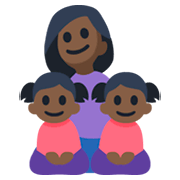 👩🏿‍👧🏿‍👧🏿 Emoji Familie - Frau, Mädchen, Mädchen: dunkle Hautfarbe Facebook 3.0.
