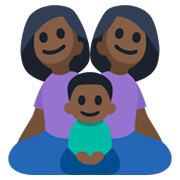 👩🏿‍👩🏿‍👦🏿 Emoji Familie - Frau, Frau, Junge: dunkle Hautfarbe Facebook 3.0.