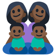👩🏿‍👩🏿‍👦🏿‍👦🏿 Emoji Familie - Frau, Mann, Junge, Junge: dunkle Hautfarbe Facebook 3.0.