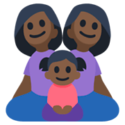 👩🏿‍👩🏿‍👧🏿 Emoji Familie - Frau, Frau, Mädchen: dunkle Hautfarbe Facebook 3.0.