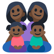 👩🏿‍👩🏿‍👧🏿‍👦🏿 Emoji Familie - Frau, Mann, Mädchen, Junge: dunkle Hautfarbe Facebook 3.0.