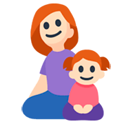 Emoji 👩🏻‍👧🏻 Famiglia - Donna, Bambina: Carnagione Chiara su Facebook 3.0.