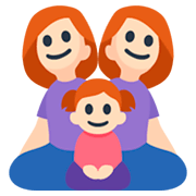 👩🏻‍👩🏻‍👧🏻 Emoji Familie - Frau, Frau, Mädchen: helle Hautfarbe Facebook 3.0.