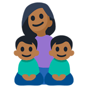 👩🏾‍👦🏾‍👦🏾 Emoji Familie - Frau, Junge, Junge: mitteldunkle Hautfarbe Facebook 3.0.