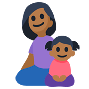 Emoji 👩🏾‍👧🏾 Famiglia - Donna, Bambina: Carnagione Abbastanza Scura su Facebook 3.0.