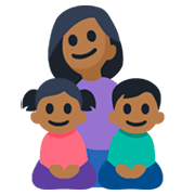 👩🏾‍👧🏾‍👦🏾 Emoji Familie - Frau, Mädchen, Junge: mitteldunkle Hautfarbe Facebook 3.0.