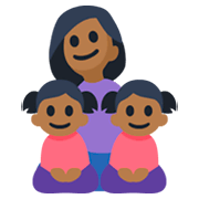 👩🏾‍👧🏾‍👧🏾 Emoji Familie - Frau, Mädchen, Mädchen: mitteldunkle Hautfarbe Facebook 3.0.