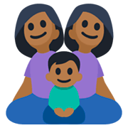 Emoji 👩🏾‍👩🏾‍👦🏾 Famiglia - Donna, Donna, Bambino: Carnagione Abbastanza Scura su Facebook 3.0.