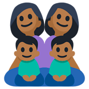 👩🏾‍👩🏾‍👦🏾‍👦🏾 Emoji Familie - Frau, Frau, Junge, Junge: mitteldunkle Hautfarbe Facebook 3.0.