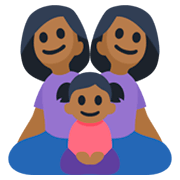 👩🏾‍👩🏾‍👧🏾 Emoji Familie - Frau, Frau, Mädchen: mitteldunkle Hautfarbe Facebook 3.0.