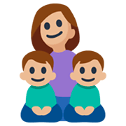 Emoji 👩🏼‍👦🏼‍👦🏼 Famiglia - Donna, Bambino, Bambino: Carnagione Abbastanza Chiara su Facebook 3.0.