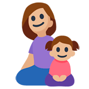 👩🏼‍👧🏼 Emoji Familie - Frau, Mädchen: mittelhelle Hautfarbe Facebook 3.0.