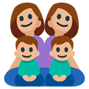 👩🏼‍👩🏼‍👦🏼‍👦🏼 Emoji Familie - Frau, Frau, Junge, Junge: mittelhelle Hautfarbe Facebook 3.0.