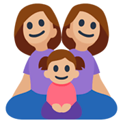 Emoji 👩🏼‍👩🏼‍👧🏼 Famiglia - Donna, Donna, Bambina: Carnagione Abbastanza Chiara su Facebook 3.0.