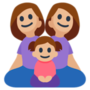 👩🏼‍👩🏼‍👧🏼 Emoji Família - Mulher, Mulher, Menina: Pele Morena Clara na Facebook 3.0.