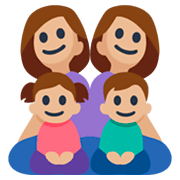 👩🏼‍👩🏼‍👧🏼‍👦🏼 Emoji Familie - Frau, Frau, Mädchen, Junge: mittelhelle Hautfarbe Facebook 3.0.