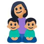 👩🏽‍👦🏽‍👦🏽 Emoji Familia - Mujer, Niño, Niño: Tono De Piel Medio en Facebook 3.0.