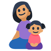 👩🏽‍👧🏽 Emoji Familie - Frau, Mädchen: mittlere Hautfarbe Facebook 3.0.