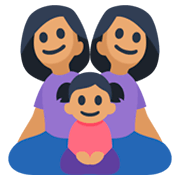 👩🏽‍👩🏽‍👧🏽 Emoji Familie - Frau, Frau, Mädchen: mittlere Hautfarbe Facebook 3.0.