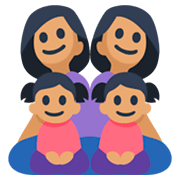 Emoji 👩🏽‍👩🏽‍👧🏽‍👦🏽 Famiglia - Donna, Donna, Bambina, Bambino: Carnagione Olivastra su Facebook 3.0.
