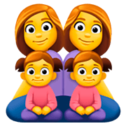 👩‍👩‍👧‍👧 Emoji Familie: Frau, Frau, Mädchen und Mädchen Facebook 3.0.