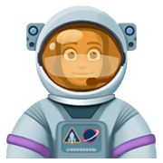 👩🏾‍🚀 Emoji Astronauta Mujer: Tono De Piel Oscuro Medio en Facebook 3.0.