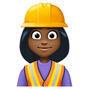 👷🏿‍♀️ Emoji Bauarbeiterin: dunkle Hautfarbe Facebook 3.0.
