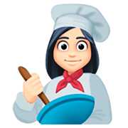 👩🏻‍🍳 Emoji Cozinheira: Pele Clara na Facebook 3.0.