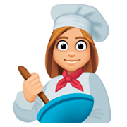 👩🏼‍🍳 Emoji Cocinera: Tono De Piel Claro Medio en Facebook 3.0.