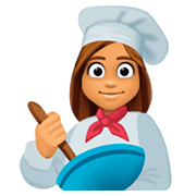 Emoji 👩🏽‍🍳 Cuoca: Carnagione Olivastra su Facebook 3.0.