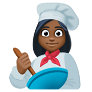 👩🏿‍🍳 Emoji Cozinheira: Pele Escura na Facebook 3.0.