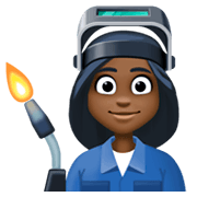 👩🏿‍🏭 Emoji Fabrikarbeiterin: dunkle Hautfarbe Facebook 3.0.